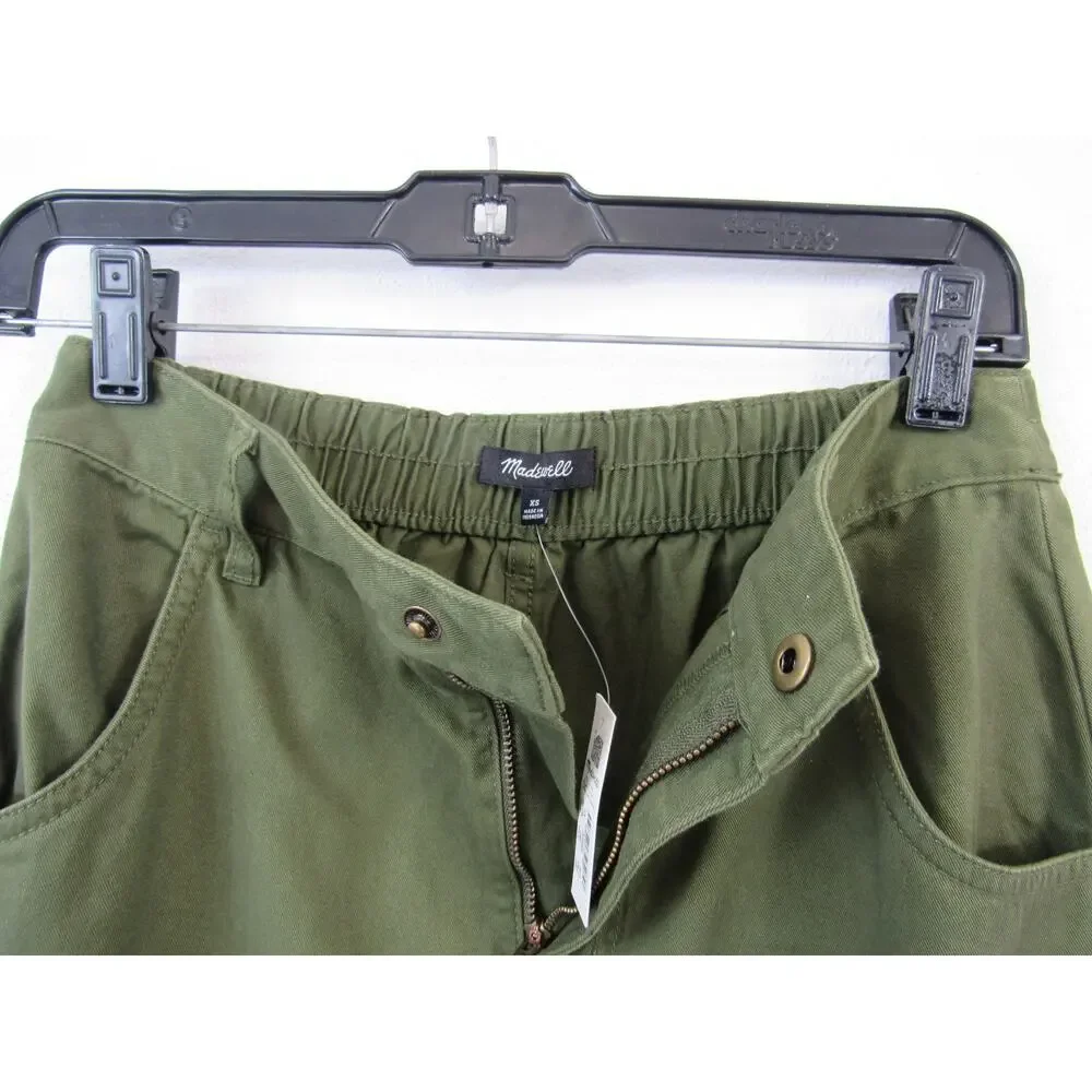 NWT Madewell XS Cargo Convertible Midi Skirt in (Re)generative Chino Olive Green